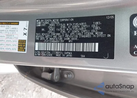 2006 Scion Xb from USA, damaged, VIN JTLKT324864061359